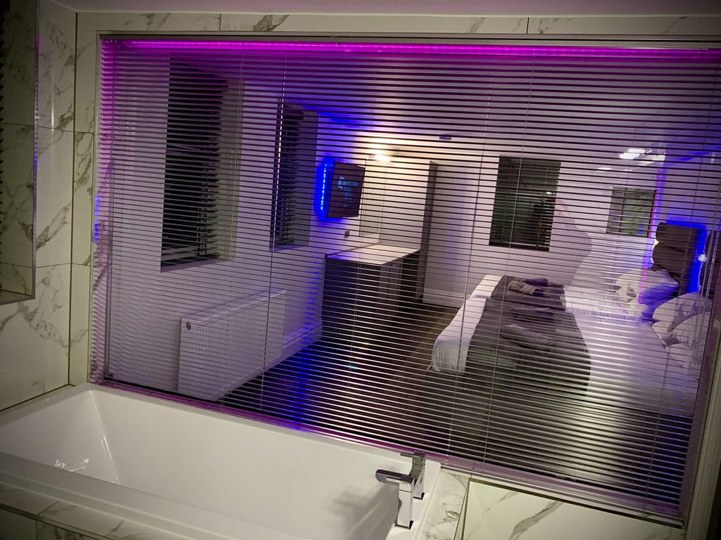 top back bathroom feature glass